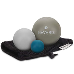 Lacrosse Massage Balls Set - Myofascial Deep Tissue Muscle Therapy for Back Legs Neck Foot Roller Trigger Points Firm Spheres - Pack of 3
