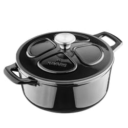 Navaris Enameled Dutch Oven - 3.7 QT Cast Iron Pot with Lid - 9 1/2 ""