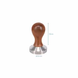 Coffee Tamper - Handheld Stainless Steel Espresso Press with Walnut Handle for Coffee Grounds - 51 mm Coffee Ground Compressor