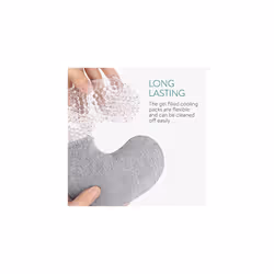 Navaris Breast Gel Pads - Hot or Cold Breastfeeding Pad Set - Reusable Heat or Cooling Compress Packs with Cotton Covers - 2 Pack, Grey