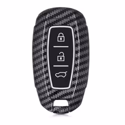 Car Key Cover Compatible with Hyundai 3 Button Car Key Keyless Go - Hard Case - Carbon Black
