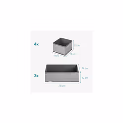 6 Pcs Fabric Drawer Organisers - Set of 6 Wardrobe Organiser Storage Boxes Foldable Storage Cubes for Clothes, Socks, Underwear - Grey