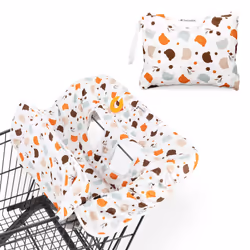 Baby Shopping Trolley Cover - Seat Liner and Handle Protector for Carts and High Chairs - with Clear Phone Pocket for