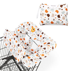 Baby Shopping Trolley Cover - Seat Liner and Handle Protector for Carts and High Chairs - with Clear Phone Pocket for