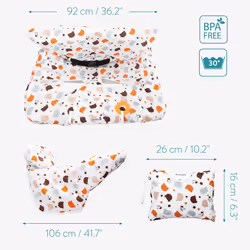 Baby Shopping Trolley Cover - Seat Liner and Handle Protector for Carts and High Chairs - with Clear Phone Pocket for