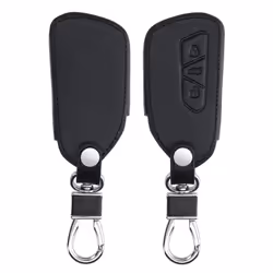 Key Cover Compatible with VW Golf 8 3 Button Car Key - Faux Leather Car Key Fob Protector - Black