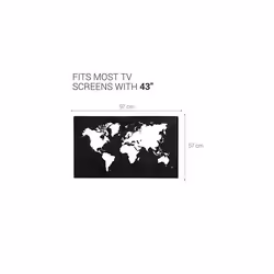 Dust Cover for 43" TV - Flat Screen TV Protector - Travel Outline White/Black