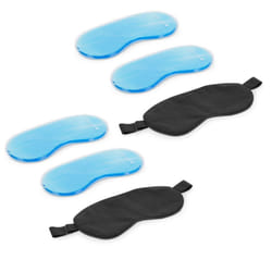 Set of 4 Gel Eye Masks - 4x Reusable Eye Masks for Hot/Cold Therapy - Reduce Puffy Eyes, Dark Circles, Headache, Swelling with Cotton Covers