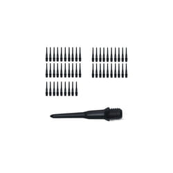 Plastic Dart Tips Set - 50x Soft Plastic Tip Points for Electronic Dart Boards with 2 BA Threads - Black
