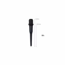 Plastic Dart Tips Set - 50x Soft Plastic Tip Points for Electronic Dart Boards with 2 BA Threads - Black