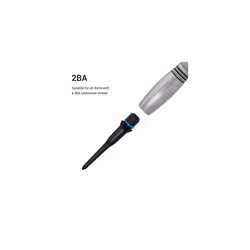 Plastic Dart Tips Set - 50x Soft Plastic Tip Points for Electronic Dart Boards with 2 BA Threads - Black