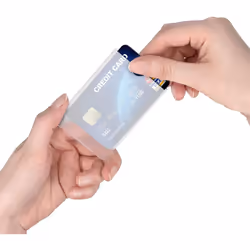 kwmobile Credit Card Sleeves - 10x Soft TPU Holder for Cards - Matte Transparent