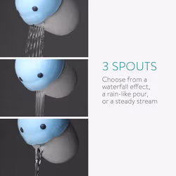 Baby Hair Rinser - Cute Animal Jug for Bath with 3 Different Pour Spouts - Helps Keep Water and Shampoo Out of Baby's Face and Eyes - Blue