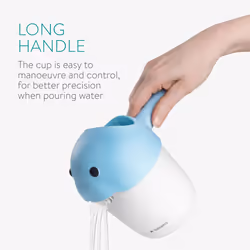 Baby Hair Rinser - Cute Animal Jug for Bath with 3 Different Pour Spouts - Helps Keep Water and Shampoo Out of Baby's Face and Eyes - Blue