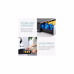Coffee Pod Holder Drawer 50 Capsule Storage Organiser Tray Container Box Stand Compatible with Standard Sizes of Pods and Capsules Black