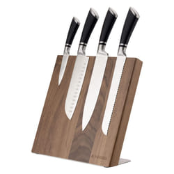 Wooden Magnetic Knife Holder - Universal Wood Magnetic Block & Organiser for Knives, Scissors, Kitchen Cutlery - Walnut, 27.5 x 7.5cm