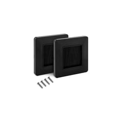 Flush Brush Wall Plate - 2X European Single Gang Flush Wall Mounted Brush Faceplate to Cover Outlets, Sockets and Tidy Up Wires - Black