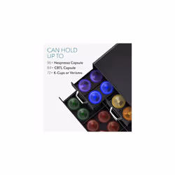 Coffee Pod Holder with 4 Drawers Compatible with Nespresso CBTL KCups Verismo Capsule Storage Organiser 2Tier Container Box Black