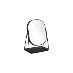 Navaris Free Standing Makeup Mirror - Large Cosmetic Vanity Mirror for Bathroom, Dressing Room, Bedroom Table or Desk with La ...