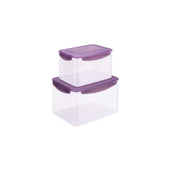 Plastic Food Containers with Airtight Locks - Set of Large (9L) and Medium (4.9L) Storage for Meal Prep, Food - Freezer and Microwave Safe