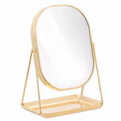 Free Standing Makeup Mirror - Large Cosmetic Vanity Mirror for Bathroom, Dressing Room, Bedroom Table, Desk with Large Tray S ...
