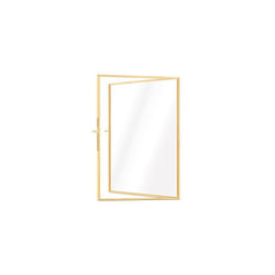 Gold Photo Frame - A5 Double Floating Brass Picture Frame for Pictures, Photos, Dried Flowers - Glass Frame for Pressed Flower - For S, M, L