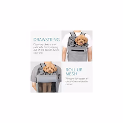 Pet Carrier for Bike - Bicycle Basket Pet Carrier for Dogs or Cats - Cat Dog Backpack Bag with Shoulder Strap Cycling, Hiking, Travel - Grey