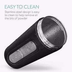 Stainless Steel Protein Shaker - 750ml Metal Nutrition Protein Fuel Drink Bottle with Mixer Blend Ball - 0.75 Litre Protein Shaker - Black
