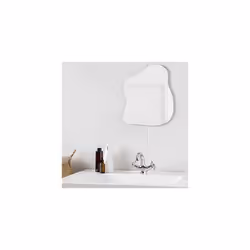 Frameless Wall Mirror - Irregular Shape Hanging Wall Mounted Mirror in Funky Wavy Design for Bathroom Hall Living Room Bedroom 37.5 x 32 cm
