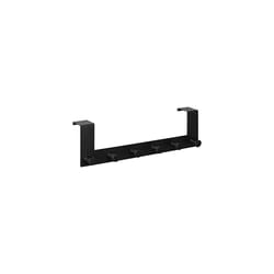 Over The Door Hanger Hooks - Over-Door Coat Rack with 6 Knobs for Doors with Flat Top up to 4cm Thick - Stainless Steel - Black