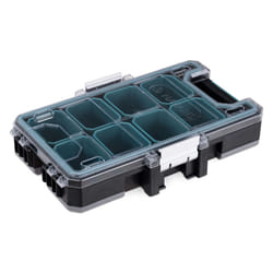 Modular Storage Organiser Box - Portable Plastic Hardware Box with 8 Compartments for Screws Nails Small Tools Parts - Garage Shed Storage Box