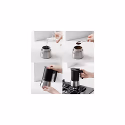 Moka Coffee Pot - Percolator Espresso Maker for Stovetops Induction Gas Electric Stove Hob - Stainless Steel Percolated Coffee Pot - 6 Cup