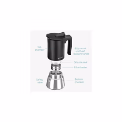 Moka Coffee Pot - Percolator Espresso Maker for Stovetops Induction Gas Electric Stove Hob - Stainless Steel Percolated Coffee Pot - 6 Cup
