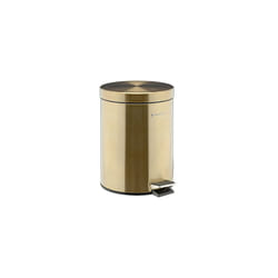 Gold Pedal Bin 5 Litre - 5L Bathroom Bin with Lid and Removable Inner Bucket for Bathrooms Toilet Kitchen Office or Bedroom - Metallic Gold