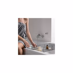 Navaris Wire Bath Tray - Metal Bathtub Caddy Rack - Over Bath Tub Bridge Organiser Storage Shelf - Bath Accessories Holder Basket for Bathtub - B