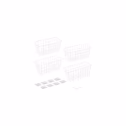 Adhesive Metal Storage Baskets (Set of 4) - Wall Mounted Wire Basket Organiser for Hanging in Kitchen, Bathroom, Caravan - 30 ...