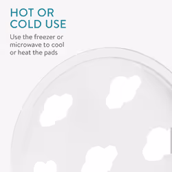 Cooling Eye Gel Pads - Reusable Cold Compress Patches for Soothing Puffy Eyes - Includes 2 Round Pads and 2 Under Eye Pads - Cloud Design