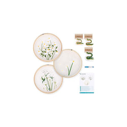 Flower Embroidery Kit Set (3 Kits) - Transparent Flowers Embroidery Kits for Adults and Beginners - Craft Sets with Organza, Hoops, Thread