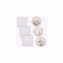 Flower Embroidery Kit Set (3 Kits) - Transparent Flowers Embroidery Kits for Adults and Beginners - Craft Sets with Organza, Hoops, Thread