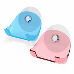 kwmobile 2x Razor Holder with Suction Cup - Self-Adhesive Shaver Wall Mount - Bathroom Organizer for Glass and Tiles - Red/Light Blue/Transparent