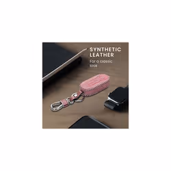 Car Key Cover Compatible with Fiat Lancia 3 Button Car Flip Key - PU Leather Car Key Fob Cover - Glitter Uniform Pink
