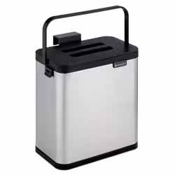 Hanging Kitchen Bin - 3L Cupboard Door or Wall Mounted Bin - Small Stainless Steel Trash Can Caddy with Lid for Food Waste Ru ...