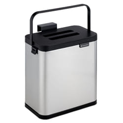 Hanging Kitchen Bin - 3L Cupboard Door or Wall Mounted Bin - Small Stainless Steel Trash Can Caddy with Lid for Food Waste Rubbish Compost