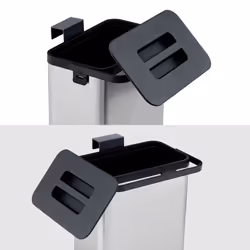 Hanging Kitchen Bin - 3L Cupboard Door or Wall Mounted Bin - Small Stainless Steel Trash Can Caddy with Lid for Food Waste Rubbish Compost