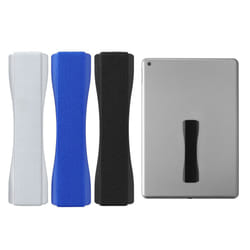 Tablet Hand Strap Holder (Set of 3) - Elastic Adhesive Grip Universal Loop to Stick on Back of Tablets and Cases - Black/Dark Blue/Silver