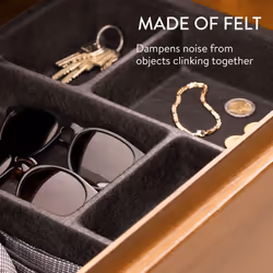 Felt Drawer Organiser Tray - Tidy Desk Drawers, Office Supplies, Jewellery, Cosmetics, Small Personal Items and Accessories - Black