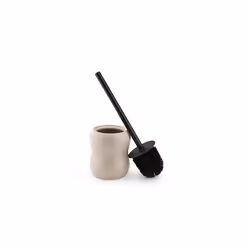 Toilet Brush & Ceramic Holder - Loo Cleaner Brush and Base Set - WC Scrubber Brush & Ceramic Holder Stand for Lavatory/Bathro ...