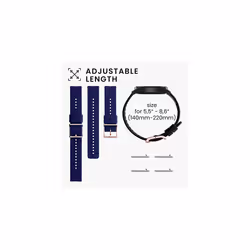 Straps Compatible with Polar Ignite 2 / Unite/Pacer Straps - 2x Replacement Silicone Watch Bands - Black/Dark Blue