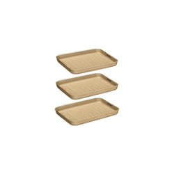 Set of 3 Shoe Drip Trays - Multi-Purpose Boot Tray for Shoes, Boots, Wellies - For Indoor & Outdoor Use in All Seasons - Bronze Colour, Small