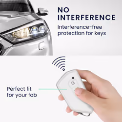 Key Cover Compatible with VW Golf 8 3 Button Car Key - Car Key Fob Case Protector - White/Silver